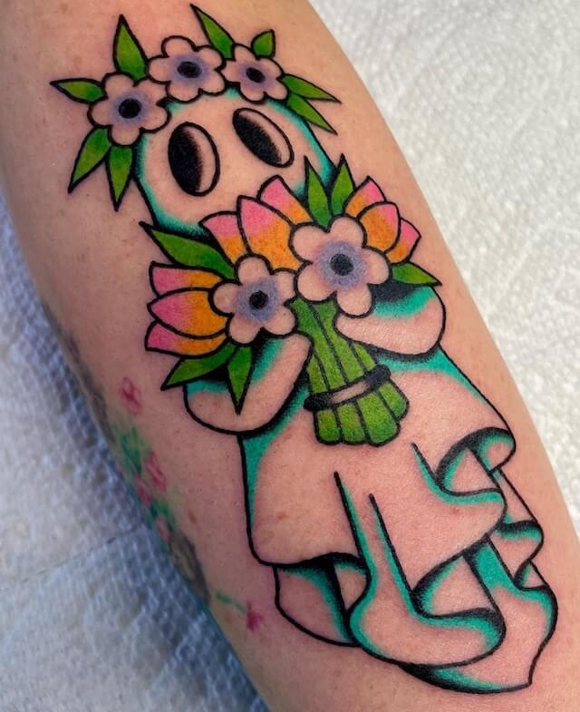 cute little ghost tattoo