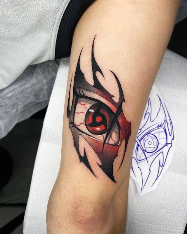 Itachi Mangekyō Sharingan tattoo