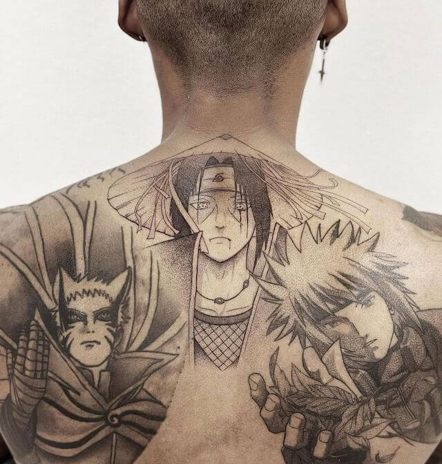 Naruto, Itachi & Minato tattoo.