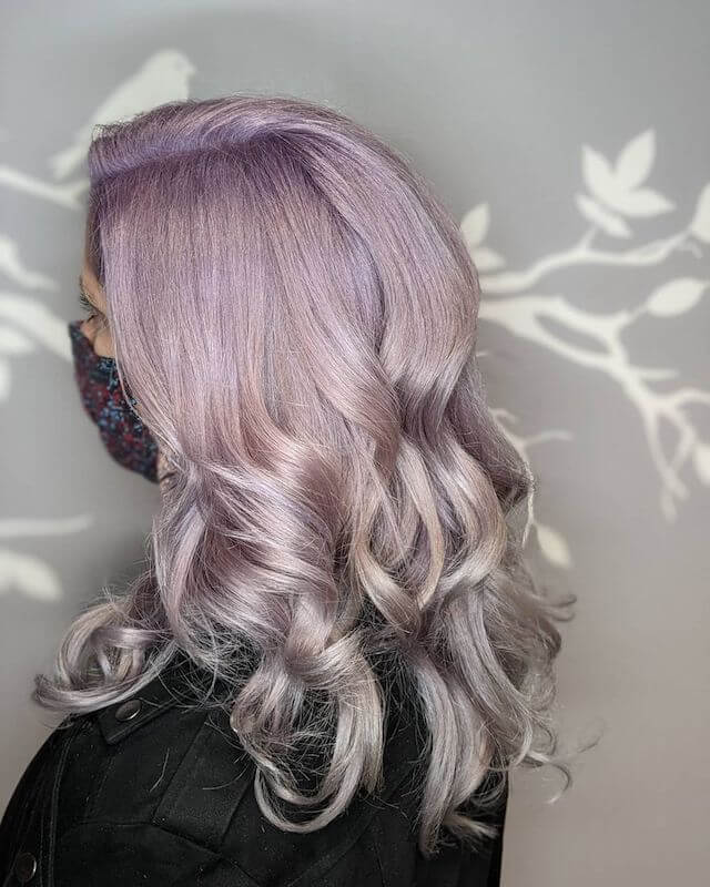 Purple to grey ombre hair