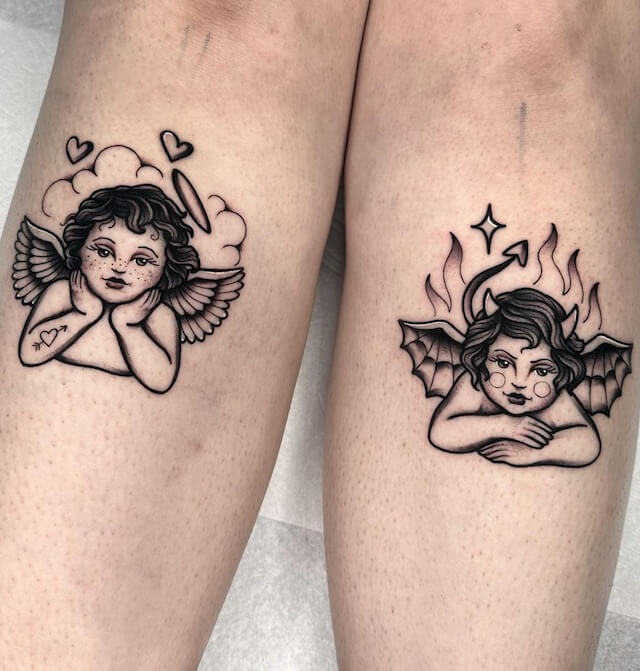 angle tattoos for sister
