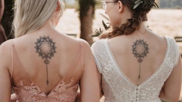 matching mandala tattoo for sister