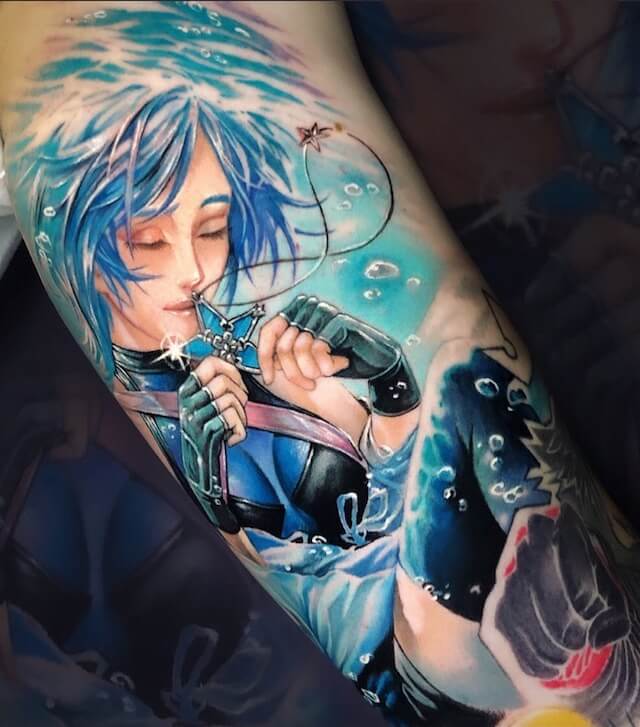 Aqua kingdom hearts tattoo