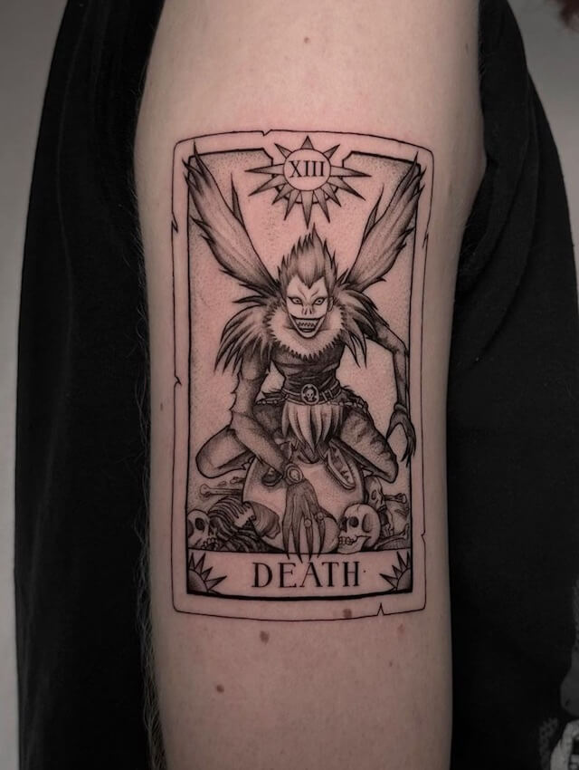 Deathnote tarot card tattoo