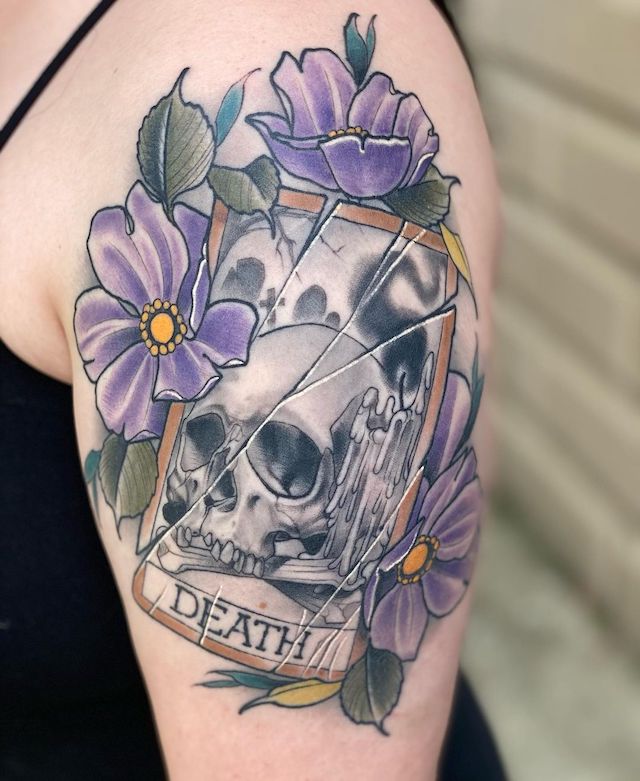 Healed death tarot card tattoo