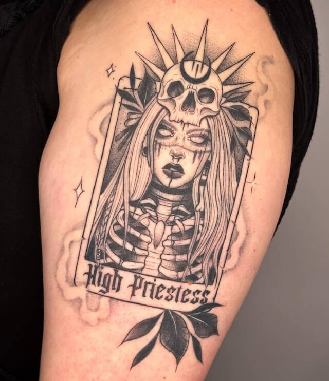 High priestess card tattoo