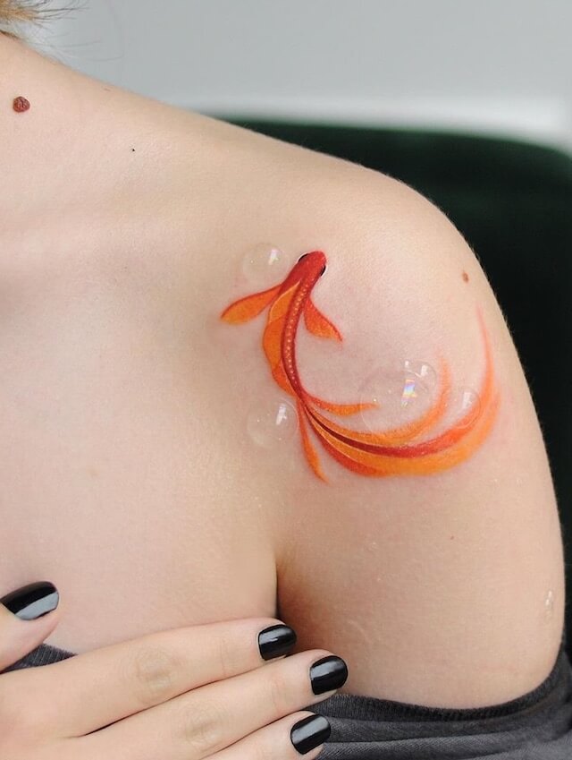 Realistic fish tattoo