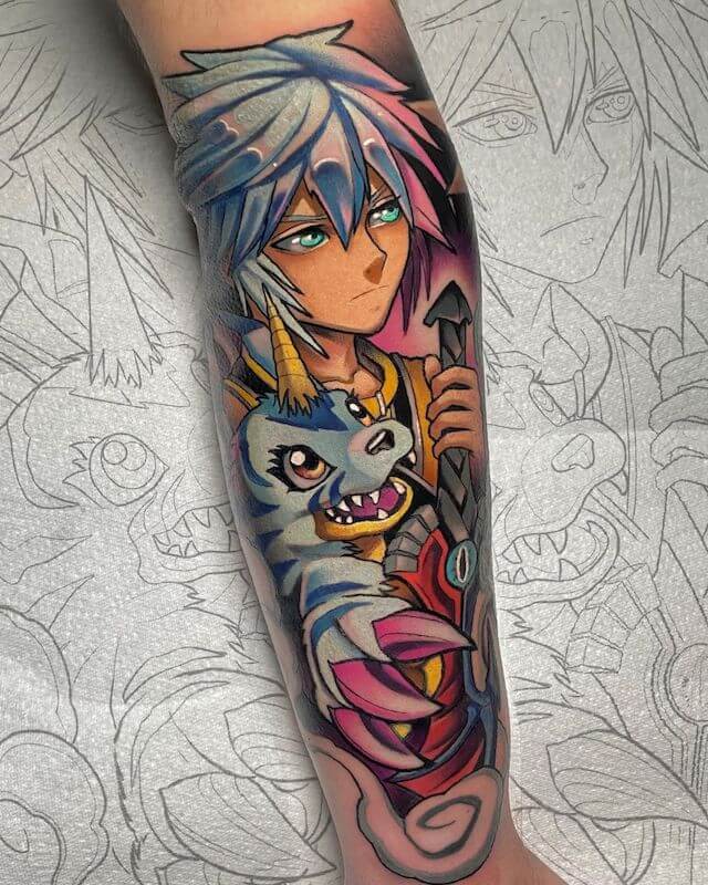 Riku and Gabumon Tattoo