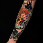 colored kingdom hearts tattoo