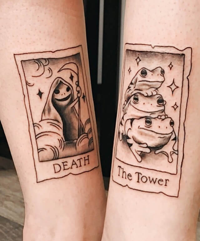cute death tarot card tattoo