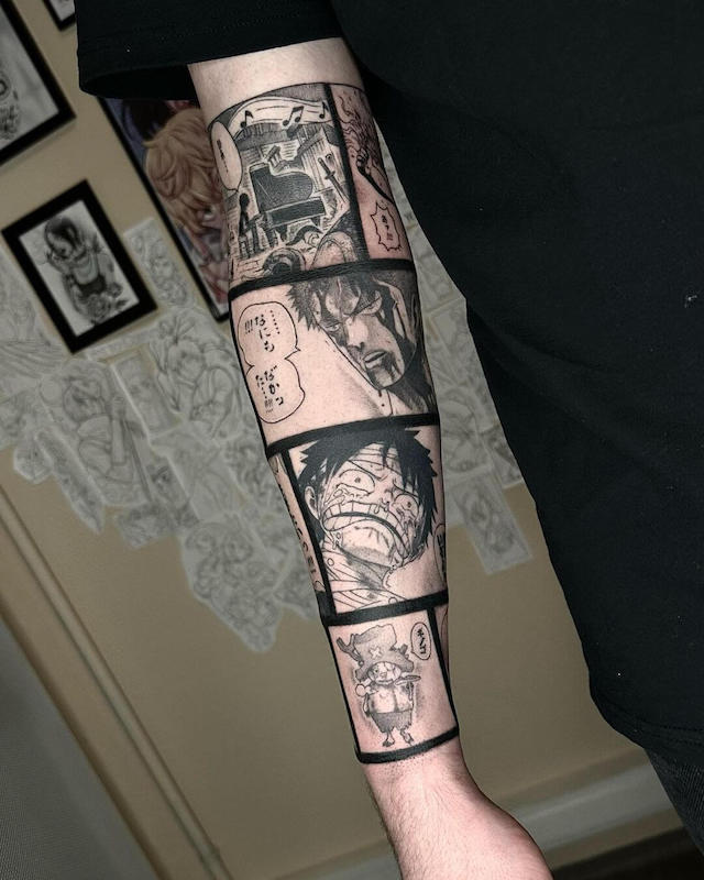 one piece half sleeve tattoo