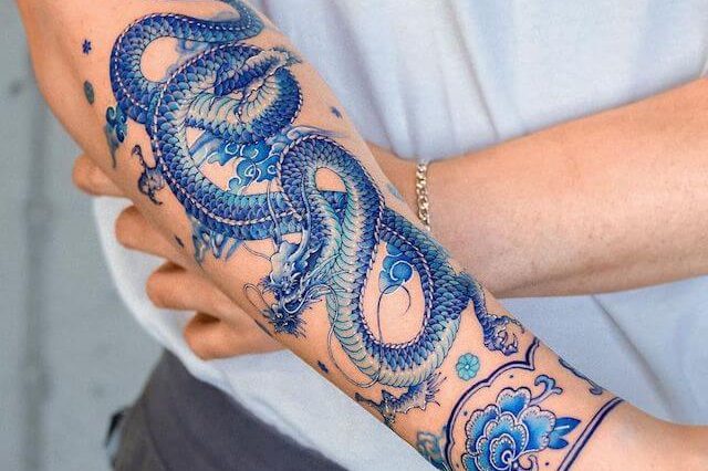 Porcelain Style Dragon Half Sleeve