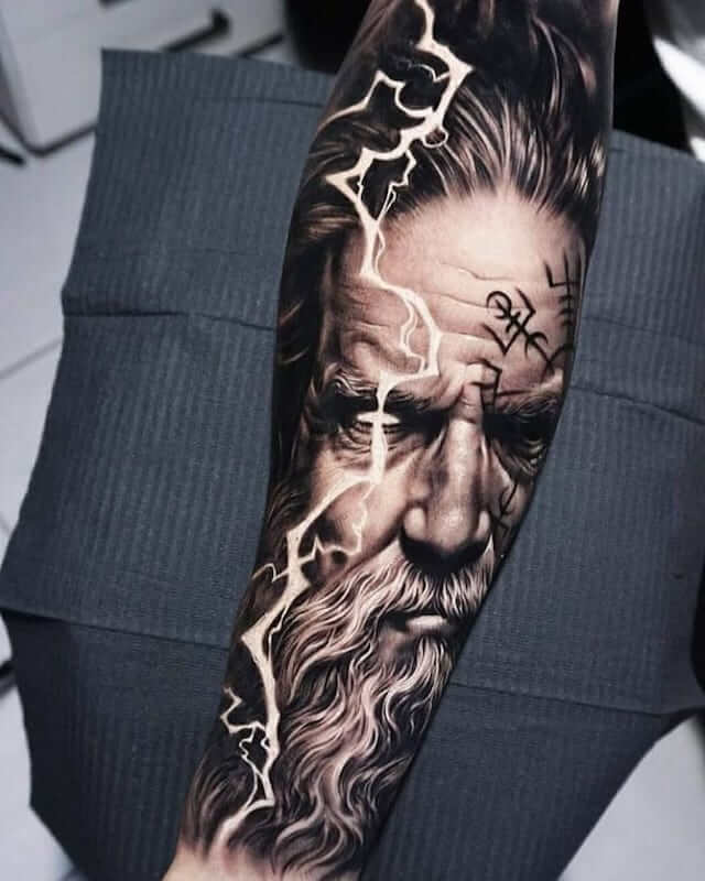 Portrait half sleeve tattoo