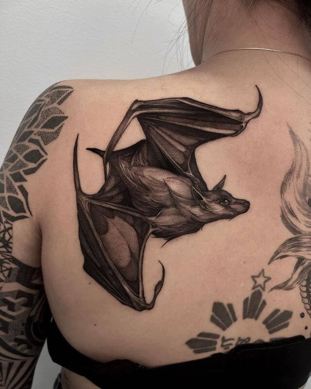 Realistic Bat Tattoo