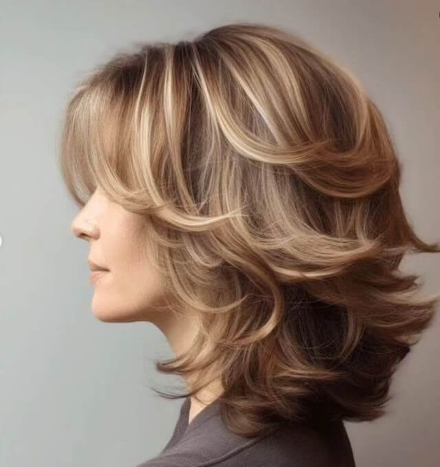 wolf cut hair woman over 50