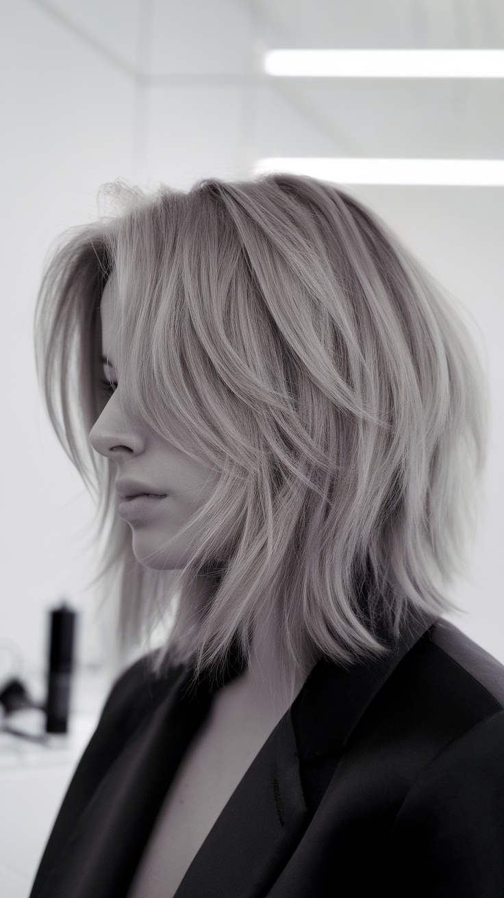 A modern shag haircut showcasing layered texture and effortless style.